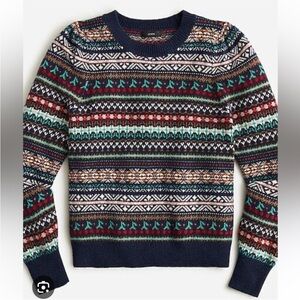 J. Crew Multicolor Patterned Crew Neck Sweater